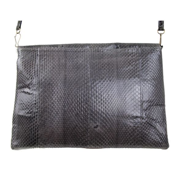 PHILIP LAURENCE MADE IN SPAIN GRAY REAL SNAKE SKIN SHOULDER BAG CROSSBODY PURSE - Picture 4 of 16
